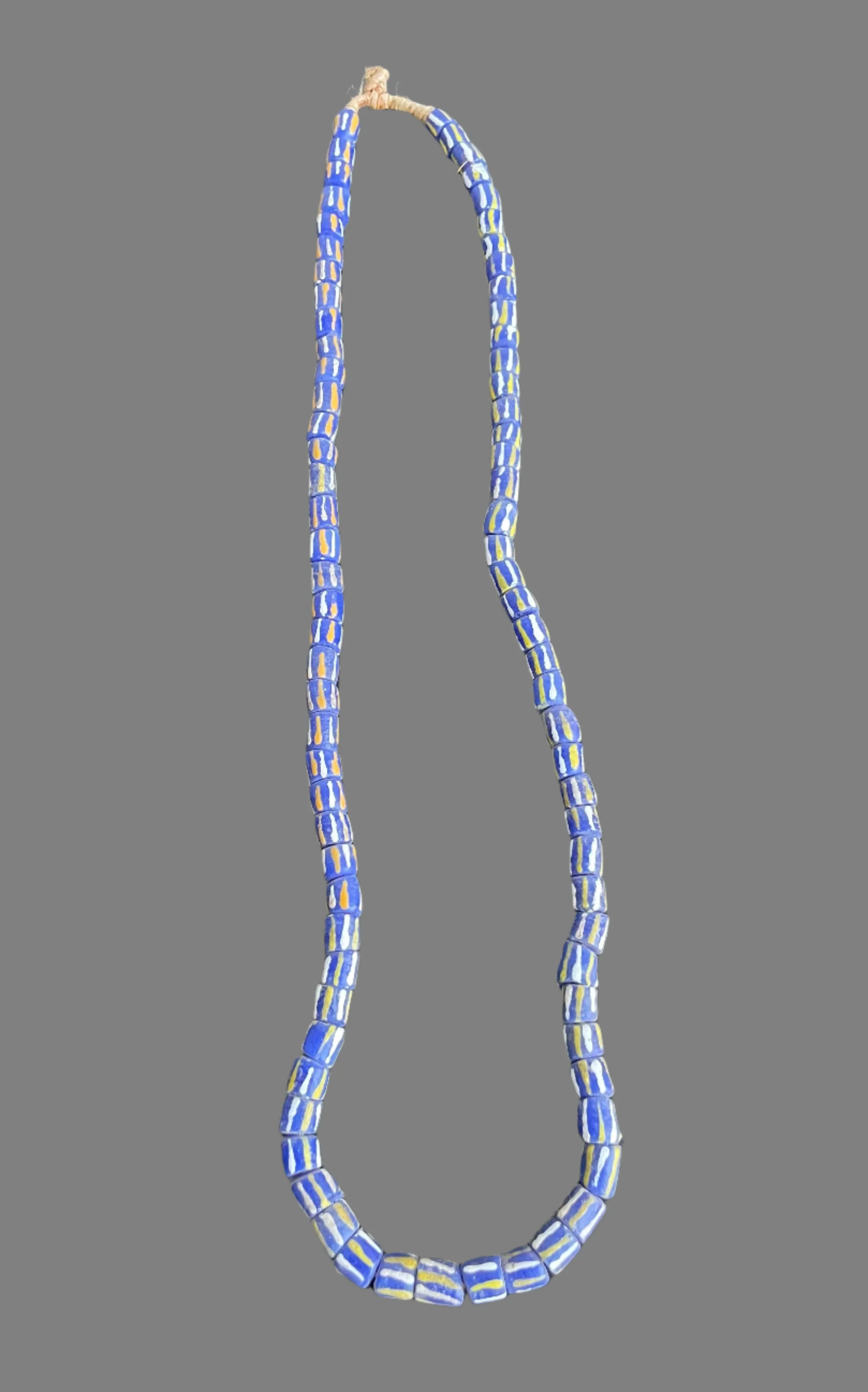 Vintage, African Krobo Trade Beads, Handmade Jewelry, Blue Glass, West Africa