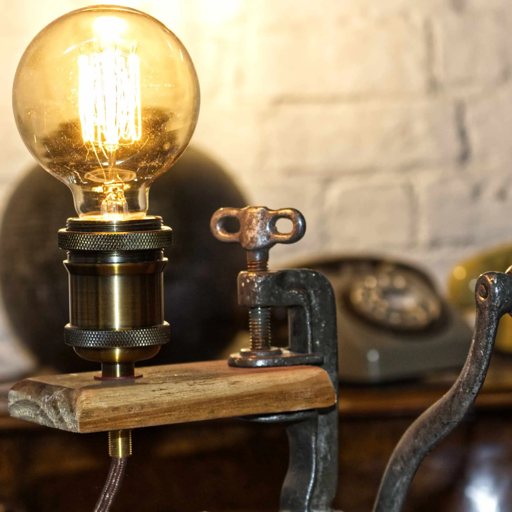 Vintage Up Cycled Re-Purposed Mincer Lamp