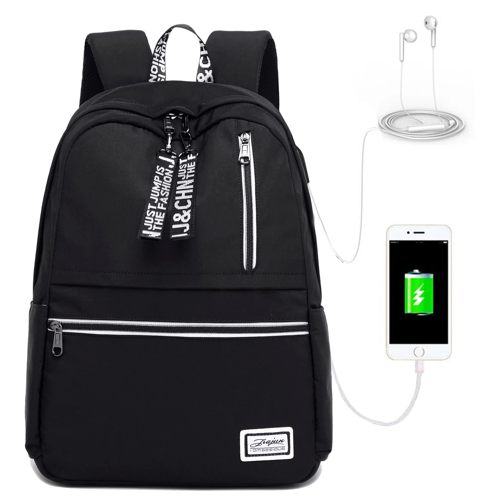 Waterproof Backpack with Charger for Travel Teens Girls School Bookbag