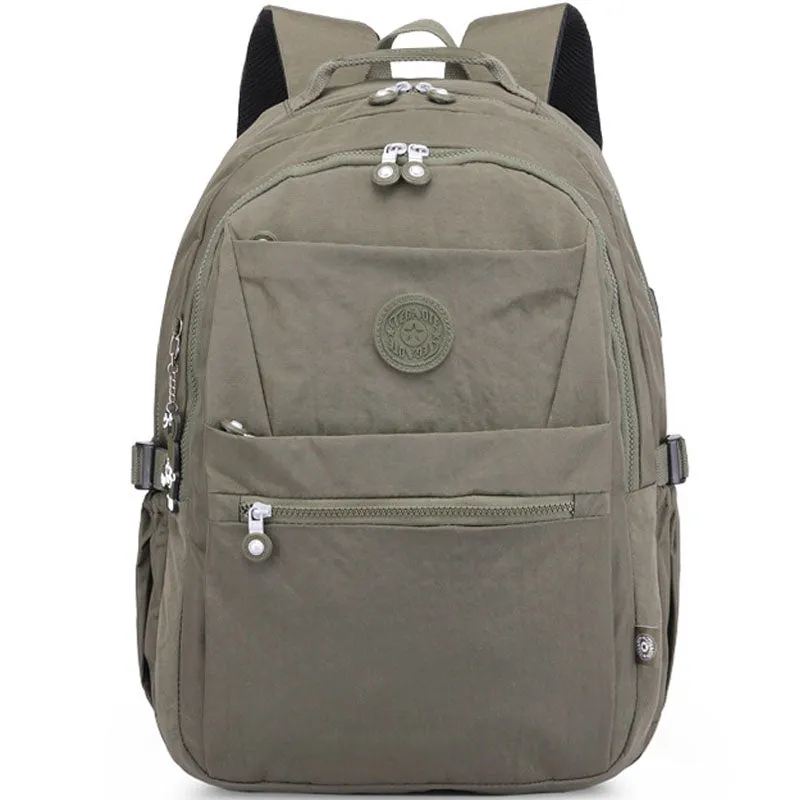 Women Backpack Multi-pocket School Bag with USB Charging Port