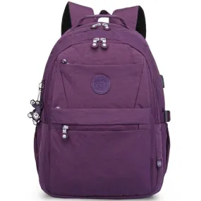 Women Backpack Multi-pocket School Bag with USB Charging Port
